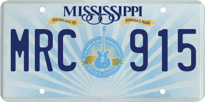 MS license plate MRC915