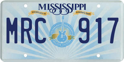 MS license plate MRC917
