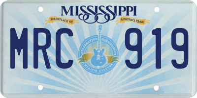 MS license plate MRC919