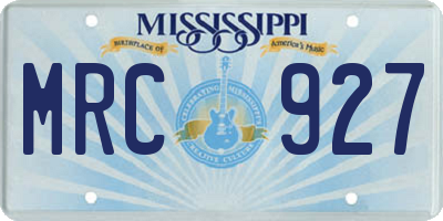 MS license plate MRC927