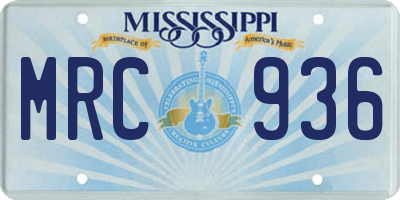 MS license plate MRC936