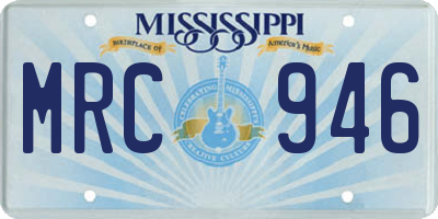 MS license plate MRC946