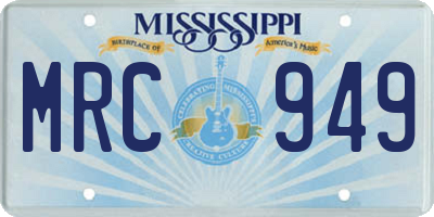 MS license plate MRC949
