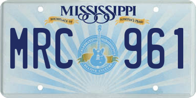 MS license plate MRC961