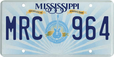 MS license plate MRC964