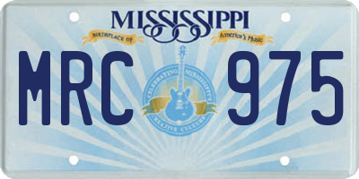 MS license plate MRC975