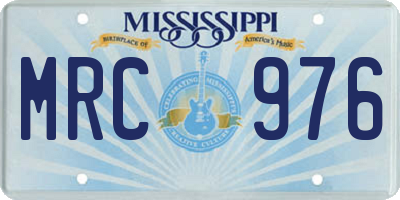 MS license plate MRC976