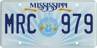 MS license plate MRC979