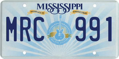 MS license plate MRC991