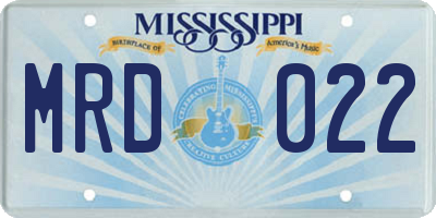MS license plate MRD022