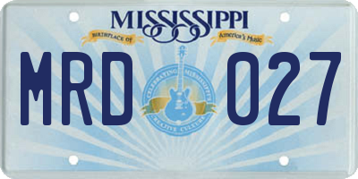 MS license plate MRD027
