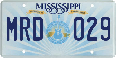 MS license plate MRD029