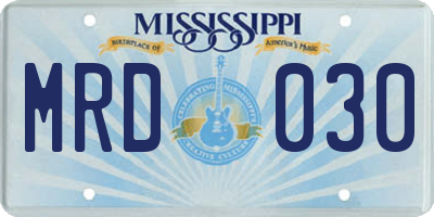MS license plate MRD030