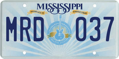MS license plate MRD037