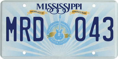 MS license plate MRD043