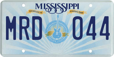 MS license plate MRD044