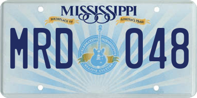 MS license plate MRD048