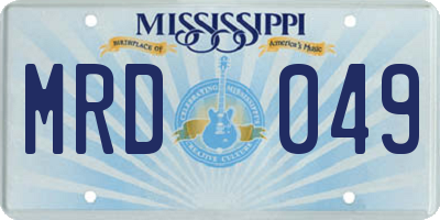 MS license plate MRD049