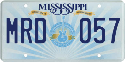 MS license plate MRD057