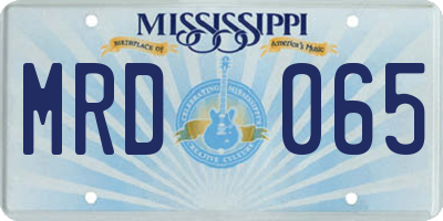 MS license plate MRD065