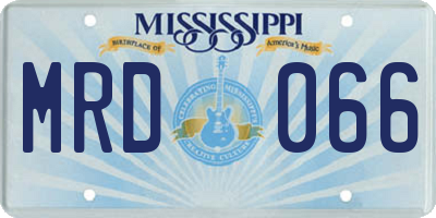 MS license plate MRD066