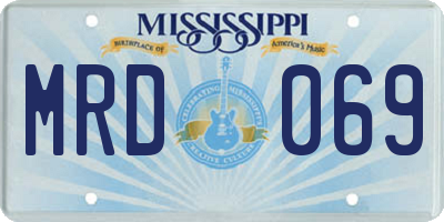 MS license plate MRD069