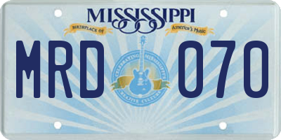 MS license plate MRD070