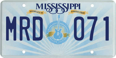 MS license plate MRD071