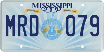 MS license plate MRD079
