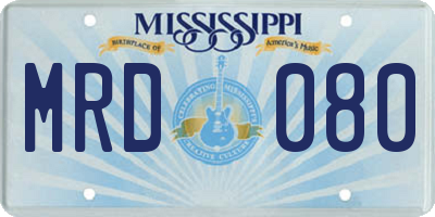 MS license plate MRD080