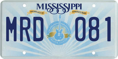 MS license plate MRD081