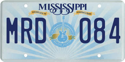 MS license plate MRD084