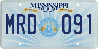 MS license plate MRD091