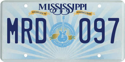 MS license plate MRD097