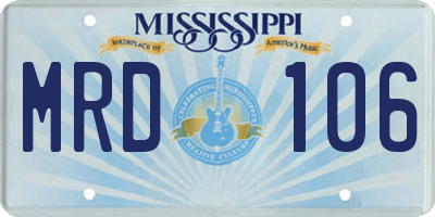 MS license plate MRD106