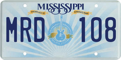 MS license plate MRD108