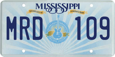 MS license plate MRD109