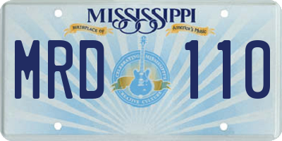 MS license plate MRD110