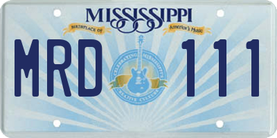 MS license plate MRD111
