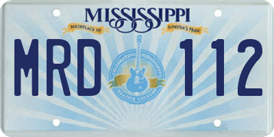 MS license plate MRD112