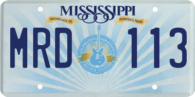 MS license plate MRD113