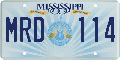 MS license plate MRD114