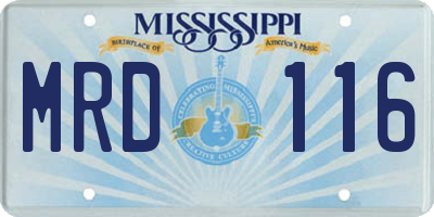 MS license plate MRD116