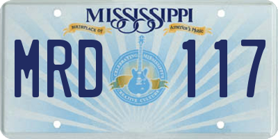 MS license plate MRD117