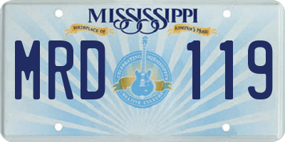 MS license plate MRD119