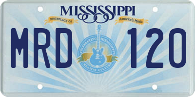MS license plate MRD120