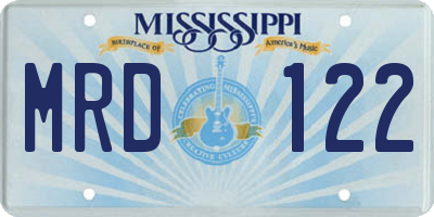 MS license plate MRD122
