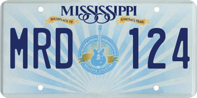 MS license plate MRD124