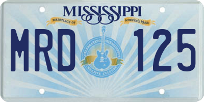 MS license plate MRD125
