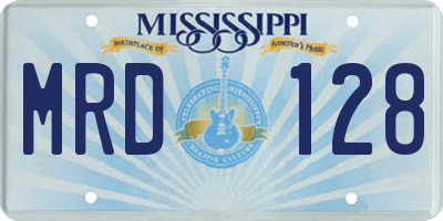 MS license plate MRD128